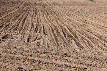 Sowing time, plowed land, rows of plowed land prepared for sowing.