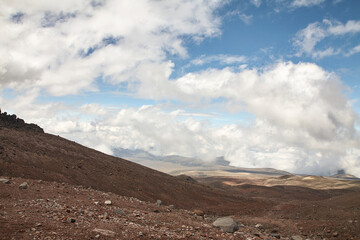 Reise durch Südamerika. Riobamba in Ecuador. Tour unterhalb des Chimborazo