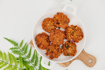 Crispy fried lentil fritters,Parippu ,dal, paripu vada. savoury fried snack also called dal vada, vadai or Masala vada  popular Indian street food and a tea time snack, called Paruppu Vadai