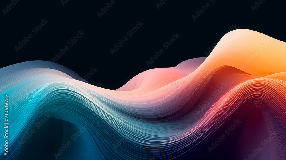 Wall mural abstract geometric lines background, technological lines background and light effects, 3d rendering
