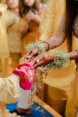 Indian hindu Haldi and chuda ritual