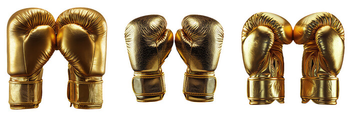 set of golden boxing gloves 