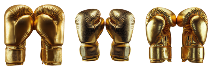 set of golden boxing gloves 