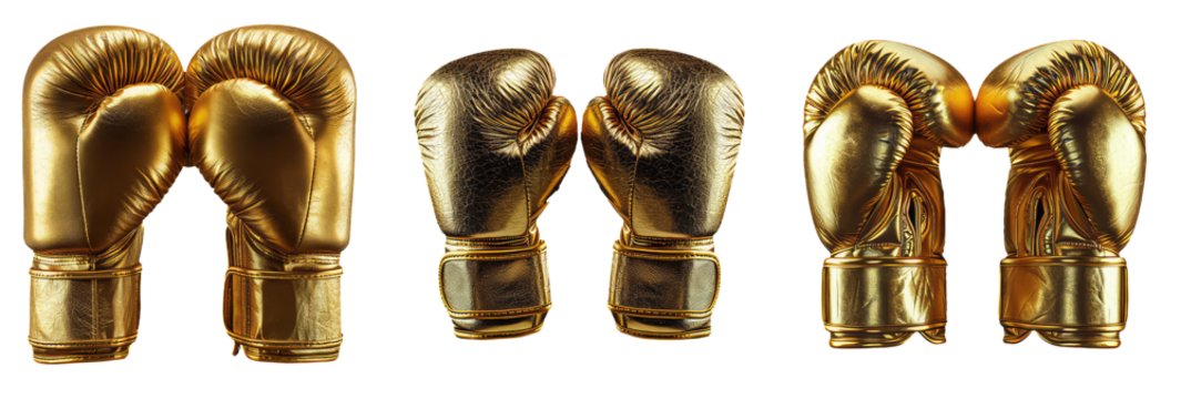 set of golden boxing gloves 