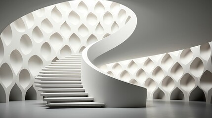 Sculptural Elegance: A Captivating Spiral Staircase in Minimalism Style, Awash in Timeless Black and White Splendor, Unveiling Architectural Harmony and Modern Simplicity 