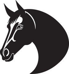 horse head silhouette, vector artwork of horse head