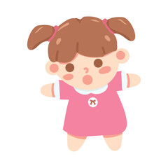 doll toy cute girl vector