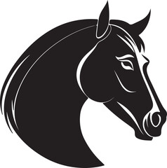 horse head silhouette, vector artwork of horse head