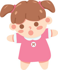 Fototapeta premium doll toy cute girl vector