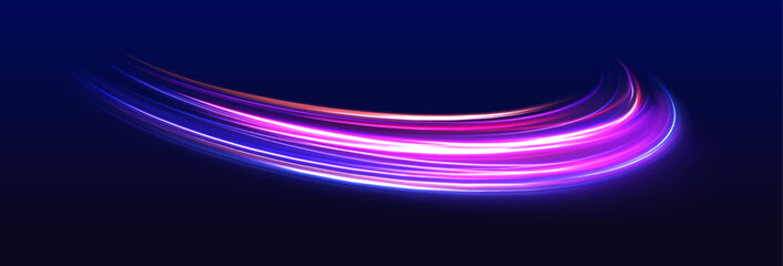 City road car light trails motion background. Illustration of light ray, stripe line with blue light, speed motion background.	