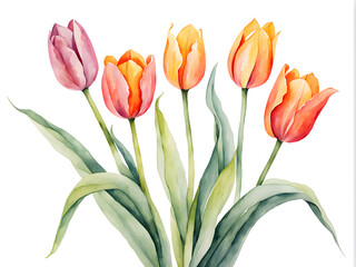 watercolor-illustration-of-a-tulip-floral-frame-in-minimalist-styleno-background-watercolor-trend