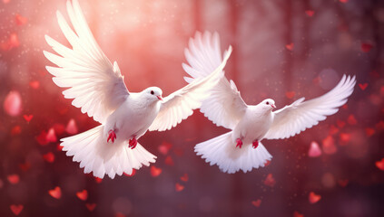 White Dove, Symbol of Peace, Soaring in a Blue Sky, Radiating Pure Spirituality