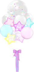 Cute colorful pastel love birthday party balloons