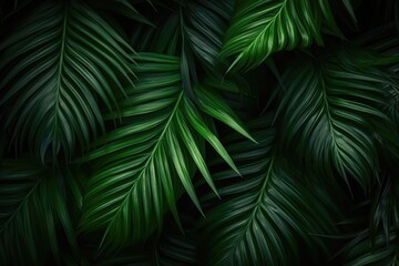 Closeup tropical leaf on dark background