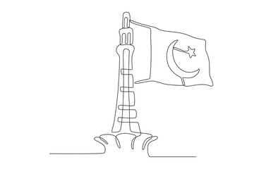 Pakistani flag waving