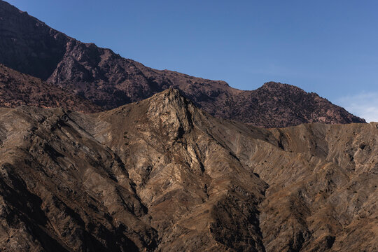 View of the high Atlas mountain range in Central Morocco.