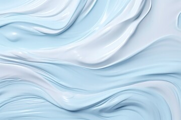 Obraz premium Pastel blue background with smudged cosmetic cream texture