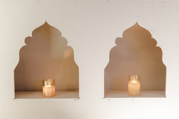 candles on a wall