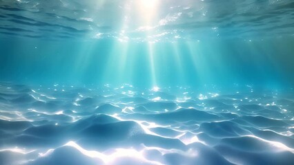 Blue ocean underwater world with beautiful sunlight shining. Blue Water Tropical Reef. Tropical underwater sea fish. Colorful tropical coral reef. Scene reef. Marine life sea world. Underwater fish re