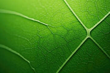 Closeup macro photography of green leaf texture