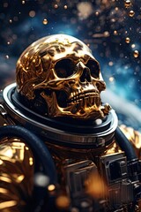 The skeleton of a lost astronaut on an uninhabited planet