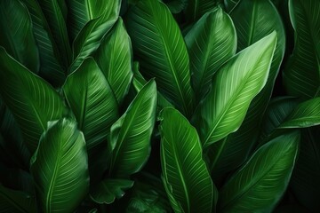 Green leaf texture on tropical background.