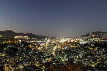 長崎の出雲近隣公園からの長崎市の夜景