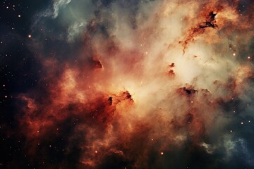 A stunning view of a mammoth star cluster adorning the expansive night sky, Abstract depiction of a nebula formation, AI Generated