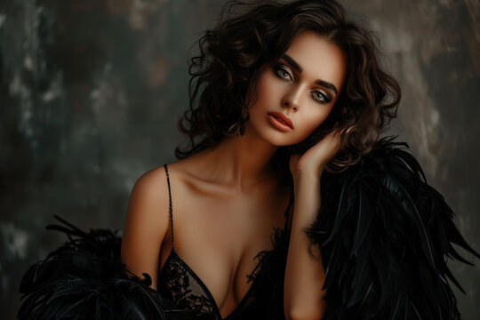 Sultry elegance in feathers