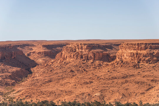View of the Ziz Valley, a valley with canyons in Central Morocco.