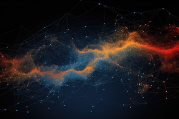 A captivating image of a computer generated star cluster showcasing the beauty and complexity of the cosmos, An abstract mapping of GPS tracking routes, AI Generated - obrazy, fototapety, plakaty