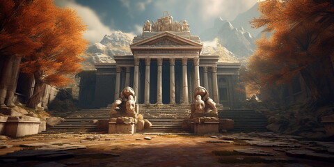 ancient roman temple - obrazy, fototapety, plakaty