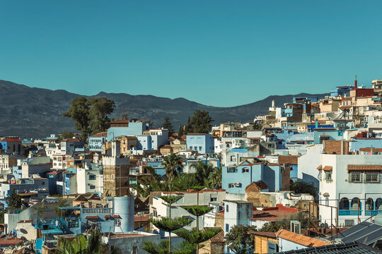 Fototapeta View of Chefchaouen (Chaouen) Medina, a city in the Rif Mountains of northwest Morocco.