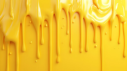 Yellow oil paint dripping from the yellow wall.