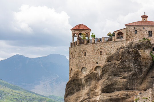 View of the Monastery of Varlaam, .Meteora, Trikala, Thessaly, Greece.