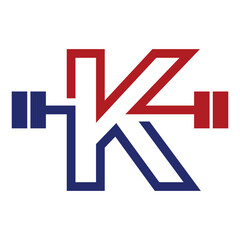 initial letter logo with barbell icon for graphic and web design