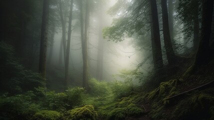 Obraz premium fog in the forest