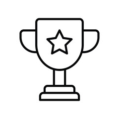 trophy icon with white background vector stock illustration