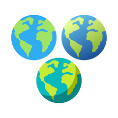 Vector Earth icon graphic. Vector icon isolated on white background