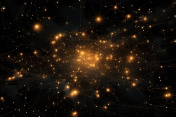 Computer Generated Image of a Cluster of Stars, An abstract star map depicting the vastness of the digital universe, AI Generated