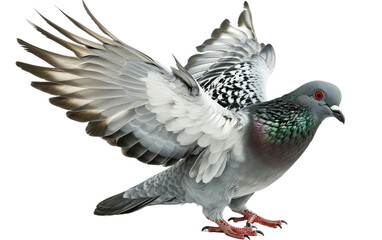 Pigeon Soaring with Grace On Transparent Background.