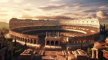 view of the colosseum - obrazy, fototapety, plakaty