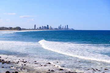 Gold Coast City Skyline: A Distant Ocean View