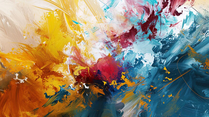 Fresh abstraction with the ease of flying colors, giving work to a feeling of lightness and joy