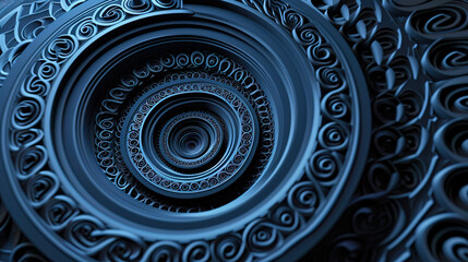 Ornamental circles and rings forming a hypnotizing abstract background - obrazy, fototapety, plakaty