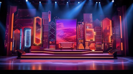 theater stage product background illustration spotlight audience, actor drama, musical play theater stage product background - obrazy, fototapety, plakaty