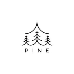 Pine Tree Logo With Simple Line Design
