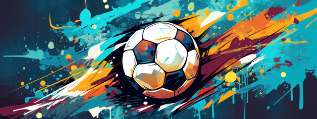 Emblematic Football Match: A Dynamic Clash of Soccer Teams on Grunge Background