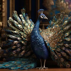 Peacock made of metal