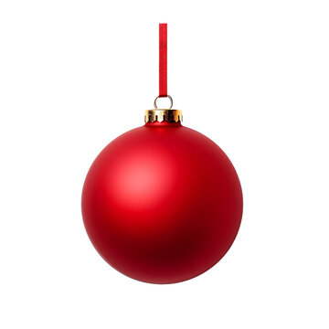 a red christmas ornament from a ribbon